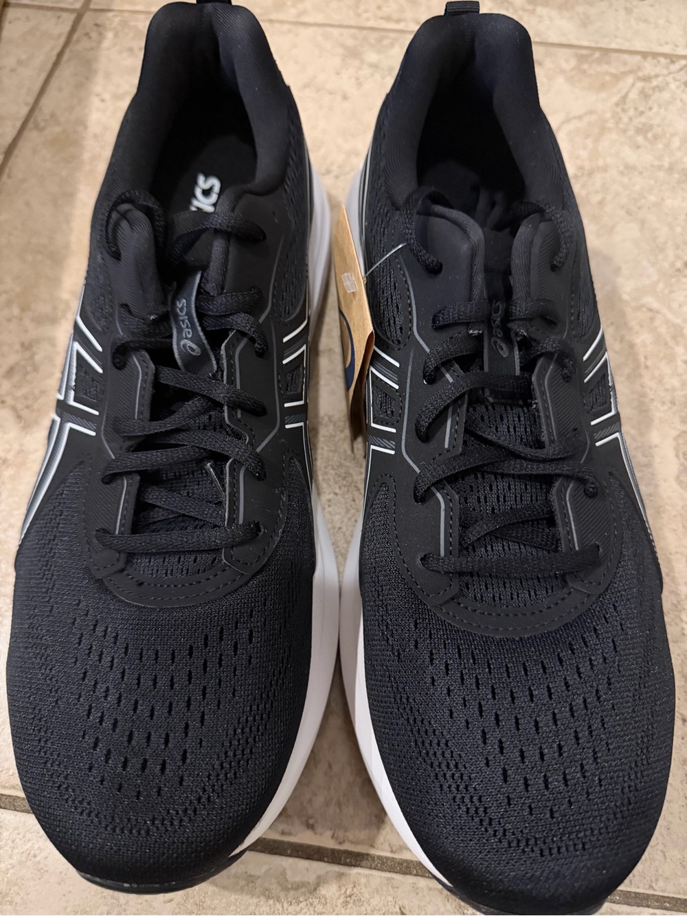Asics Black and White Men's Athletic Running Shoes
